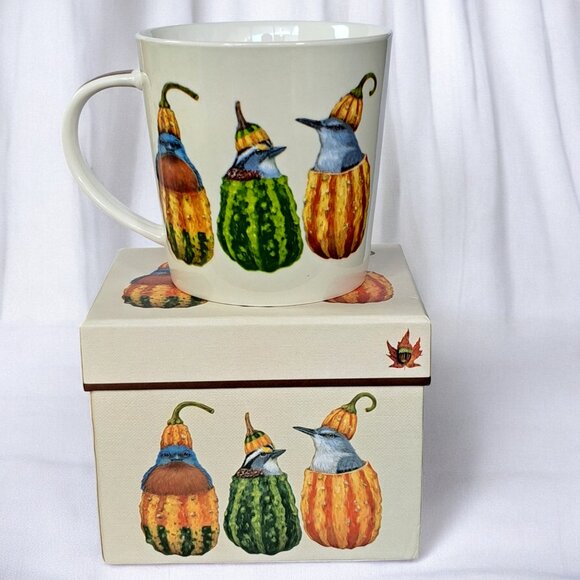Vicki Sawyer Out Of My Gourd Birds Mug PPD Co Sparrow Mockingbird Art in box - Picture 4 of 16